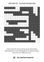 Vorschau - Arbeitsblätter - Suchsel Oktoberfest, einfach, Wortgitter, Buchstabensalat, Buchstabengitter, Wortsuchrätsel, Wortsuche, Worträtsel, Wortsuchsel, Wörtersuche, Suchrätsel - Seite 2