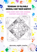 Vista previa - Manualidades / Dibujos para colorear - ANIMALS AND THEIR HABITATS TRIARAMA (WITH TEXT) - página 1