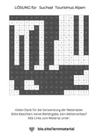Vorschau - Arbeitsblätter - Suchsel Tourismus Alpen, einfach, Europa, Wortgitter, Buchstabensalat, Buchstabengitter, Wortsuchrätsel, Wortsuche, Worträtsel, Wortsuchsel, Wörtersuche, Suchrätsel - Seite 2