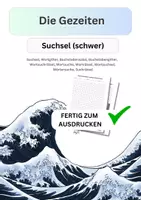 Vorschau - Arbeitsblätter - Die Gezeiten, Suchsel, schwer, Meer, Ebbe, Flut, Wortgitter, Buchstabensalat, Buchstabengitter, Wortsuchrätsel, Wortsuche, Worträtsel, Wortsuchsel, Wörtersuche, Suchrätsel - Deckblatt