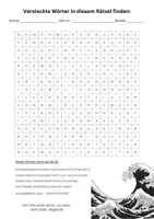 Vorschau - Arbeitsblätter - Die Gezeiten, Suchsel, schwer, Meer, Ebbe, Flut, Wortgitter, Buchstabensalat, Buchstabengitter, Wortsuchrätsel, Wortsuche, Worträtsel, Wortsuchsel, Wörtersuche, Suchrätsel - Seite 1
