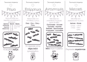 Προεπισκόπηση - Flashcards - Μπρελόκ με τα Μέρη του λόγου και τους χρόνους των ρημάτων - Σελίδα 1