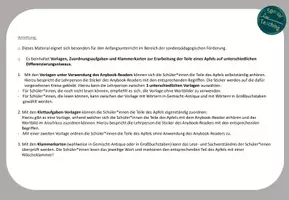 Vorschau - Fördermaterial/Inklusion - Klettaufgaben & Klammerkarten: Teile des Apfels - Seite 1