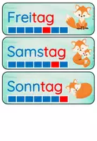 Vorschau - Präsentationen/Tafelbilder - Wochentage für deine Fuchsklasse mit Balken - Seite 2