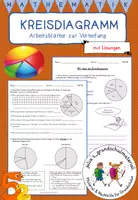 Vorschau - Arbeitsblätter - Kreisdiagramm - Arbeitsblätter zur Vertiefung / Übung mit Lösungen - Deckblatt