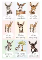 Vorschau - Fördermaterial/Inklusion - Eselklasse Affirmationskarten Klassentier Esel kostenlos - Seite 1