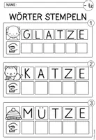 Vorschau - Arbeitsblätter - Wachsendes Sparpaket I Stempelwörter I Buchstabenstation I Kl. 1 - Seite 1