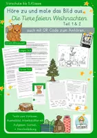 Vorschau - Spiele - Zuhören und Malen. Die Tiere feiern Weihnachten. Hörverstehen, Hörtext - Deckblatt