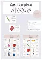 Vorschau - Stationenlernen - À l'école Klammerkarten Schulmaterialien - Deckblatt