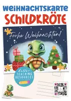 Vorschau - Mal- und Bastelvorlagen - Schildkrötenklasse Postkarte Weihnachten Klassentier Schildkröte - Deckblatt