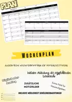 Vorschau - Anderer Materialtyp - analoger/digitaler Wochenplan! Auch abänderbar - Deckblatt