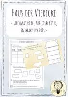 Vorschau - Arbeitsblätter - Haus der Vierecke: interaktive PDF, Tafelmaterial & Arbeitsblätter - Deckblatt
