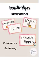 Vorschau - Bildkarten - Künstlertipps: Kunst Tafelmaterial Gestaltungskriterien - Deckblatt