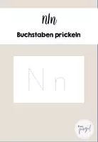 Vorschau - Arbeitsblätter - Buchstabeneinführung N/n Buchstabe prickeln - Deckblatt