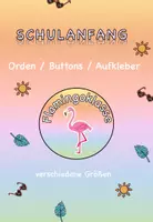 Vorschau - Mal- und Bastelvorlagen - Flamingoklasse: Buttons, Orden, Aufkleber - Deckblatt