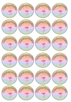 Vorschau - Mal- und Bastelvorlagen - Flamingoklasse: Buttons, Orden, Aufkleber - Seite 1