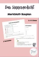 Vorschau - Arbeitsblätter - Sinnesgedicht Bauplan Merkblatt - 3. & 4. Klasse - Deckblatt