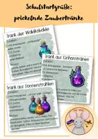 Vorschau - Anderer Materialtyp - Schulstartgrüße: prickelnde Zaubertränke - Deckblatt