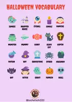 Vista previa - Juegos / Gamificación - BINGO: Halloween vocabulary - página 1