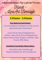 Vorschau - Stundenentwürfe - Kunst LineArt Tierköpfe - Seite 1