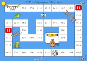 Vorschau - Spiele - Rechenspiel ZR 100 - Einer addieren und subtrahieren ohne ZÜ - differenziert - Seite 3