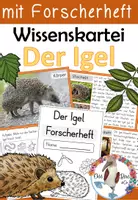Vorschau - Unterrichtsreihen - Igel - Wissenskartei & Forscherheft mit Lösungen - Deckblatt