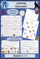 Vorschau - Arbeitsblätter - Halloween Leseweg, Sachtext, Leseübung, Klasse 3, Klasse 4 - Deckblatt