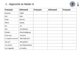 Vorschau - Arbeitsblätter - Vokabeltabellen für Tous ensemble 1 Lektion 1 - Seite 2