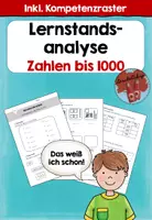 Vorschau - Arbeitsblätter - Zahlen bis 1000 -Lernstandsanalyse & Kompetenzraster- - Deckblatt