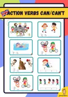 anteprima - Compiti in classe/Test - Action verbs can /can't cards - Pagina di copertina