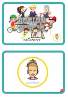 anteprima - Compiti in classe/Test - Action verbs can /can't cards - Pagina 1