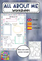 Vista previa - Hojas de trabajo - All About Me Worksheet / Todo sobre mí / Tot sobre mi - Portada