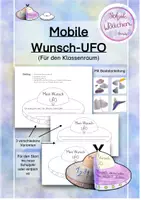 Vorschau - Mal- und Bastelvorlagen - Mobile Wunsch-UFO - Deckblatt