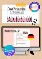 Vorschau - Arbeitsblätter - Canva Link-Vorlage: Back to school Arbeitsblatt deutsch - Deckblatt