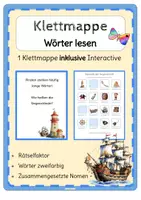 Vorschau - Stationenlernen - Klettmappe Wörter lesen - zusammengesetzte Nomen Piraten - Deckblatt