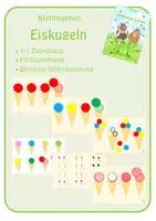 Vorschau - Stationenlernen - Klettmappen: Eiskugeln (Farben) - Deckblatt