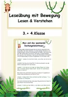 Vorschau - Arbeitsblätter - Leseübung mit Bewegungsaufgaben - Deckblatt