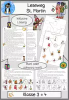Vorschau - Arbeitsblätter - Sankt Martin Leseweg, Sachtext, Leseübung, Klasse 3, Klasse 4 - Deckblatt