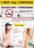 Vorschau - Arbeitsblätter - Youtube-Video: E-Vapes & Einweg Zigaretten: Gefahr für Umwelt und Gesundheit - Deckblatt
