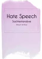 Vorschau - Arbeitsblätter - Sachtextanalyse Hate Speech Medienkritik - Deckblatt