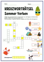 Vorschau - Arbeitsblätter - Sommer Verben Kreuzworträtsel + Arbeitsblatt Schulstart - Seite 1