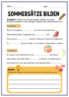 Vorschau - Arbeitsblätter - Sommer Verben Kreuzworträtsel + Arbeitsblatt Schulstart - Seite 2