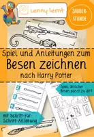 Vorschau - Spiele - Spiel und Anleitungen zum Besen zeichnen nach "Harry Potter" - Deckblatt