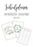 Vorschau - Anderer Materialtyp - Schulplaner zum Ausdrucken (ohne Datum) Design Franzi - Deckblatt