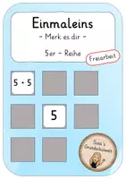 Vorschau - Spiele - Einmaleins - Spiel: Merk es dir! 5er-Reihe - Freiarbeit - Deckblatt