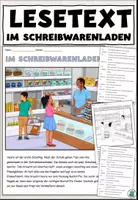 Vorschau - Text - Lesetext Dialog "Im Schreibwarenladen" Meine Schulsachen - DaZ / DaF / Deutsch - Deckblatt