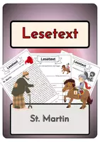 Vorschau - Mal- und Bastelvorlagen - Materialpaket St. Martin | Lesetext + Fragen - Suchsel - Lückentext - Ausmalbilder(inkl. Lösungen) - Seite 1