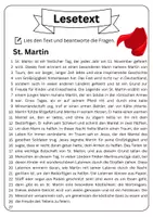 Vorschau - Mal- und Bastelvorlagen - Materialpaket St. Martin | Lesetext + Fragen - Suchsel - Lückentext - Ausmalbilder(inkl. Lösungen) - Seite 2