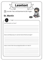 Vorschau - Arbeitsblätter - Leseverständnis (Leseverstehen) - Sankt Martin (St. Martin) + Lösungen (mit didaktischer Resverve) - Seite 3