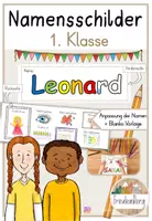 Vorschau - Arbeitsblätter - Namensschilder - Einschulung - Begrüßung 1. Klasse - Deckblatt